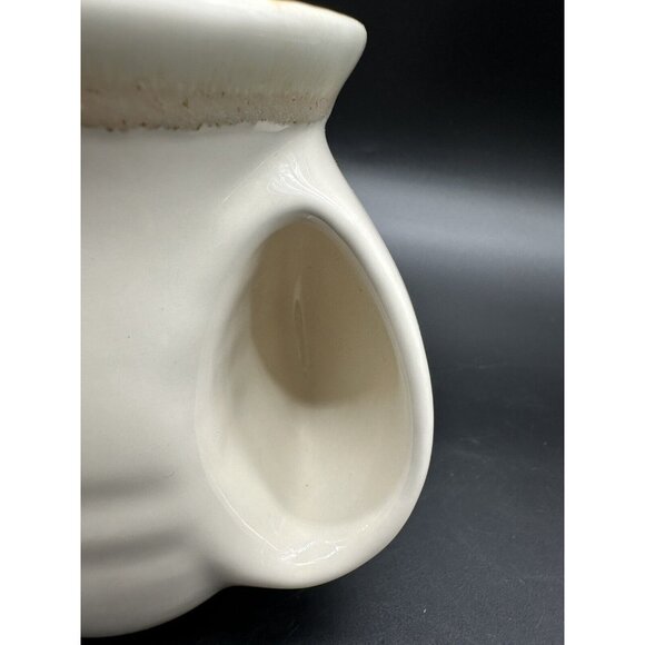 Coffee Mug Cup Right Hand Warmer Drip Glaze Pottery Ergonomic Mug Warming Tan - Picture 8 of 9